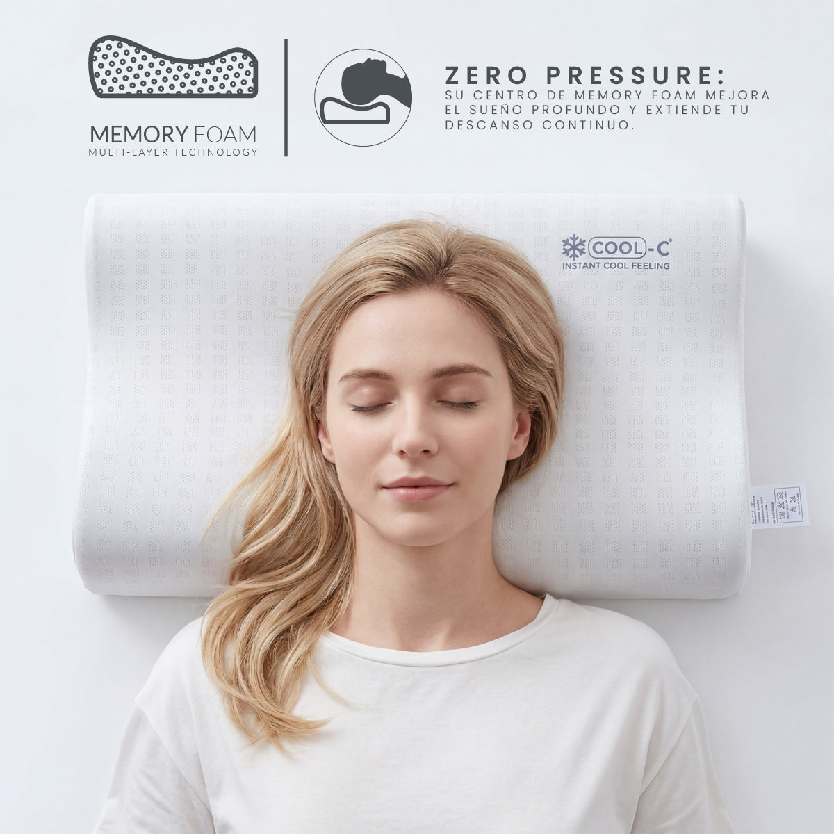 Set Colchón Individual Japandi Harmony + Almohada Memory Foam Ergonómica 60x35 cm