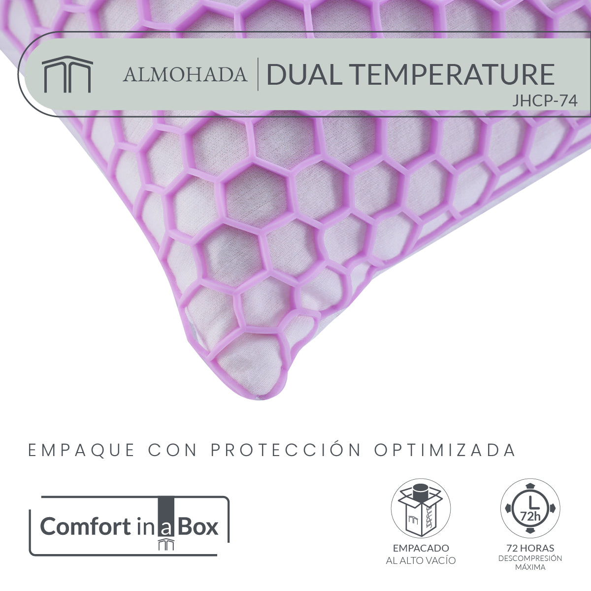 Set Colchón King Size Japandi Supreme + Almohada Memory Foam Ergonómica Dual 74 x 48 cm