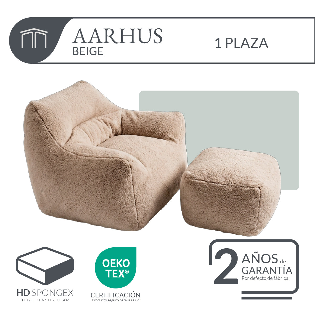 Sillón AARHUS Beige 1 plaza