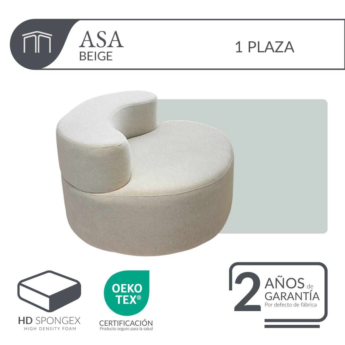 Sillón ASA Beige 1 plaza