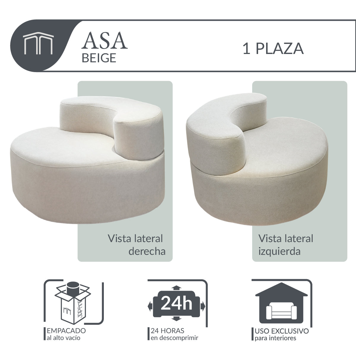 Sillón ASA Beige 1 plaza