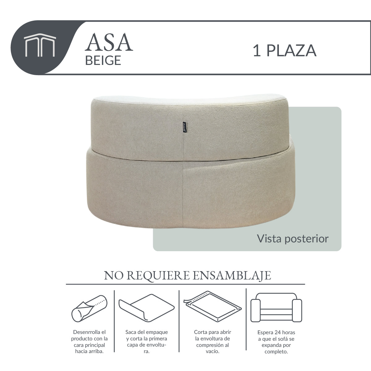 Sillón ASA Beige 1 plaza
