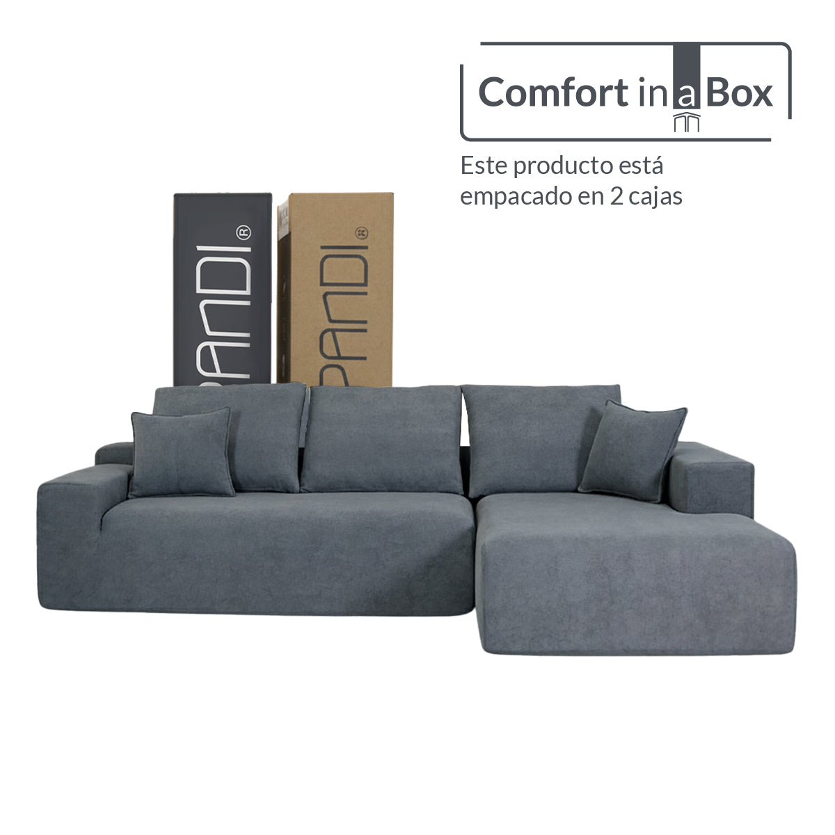 Sofá HEIM R Grey 3 plazas