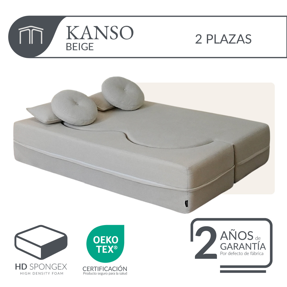 Sofá KANSO Beige 2 plazas