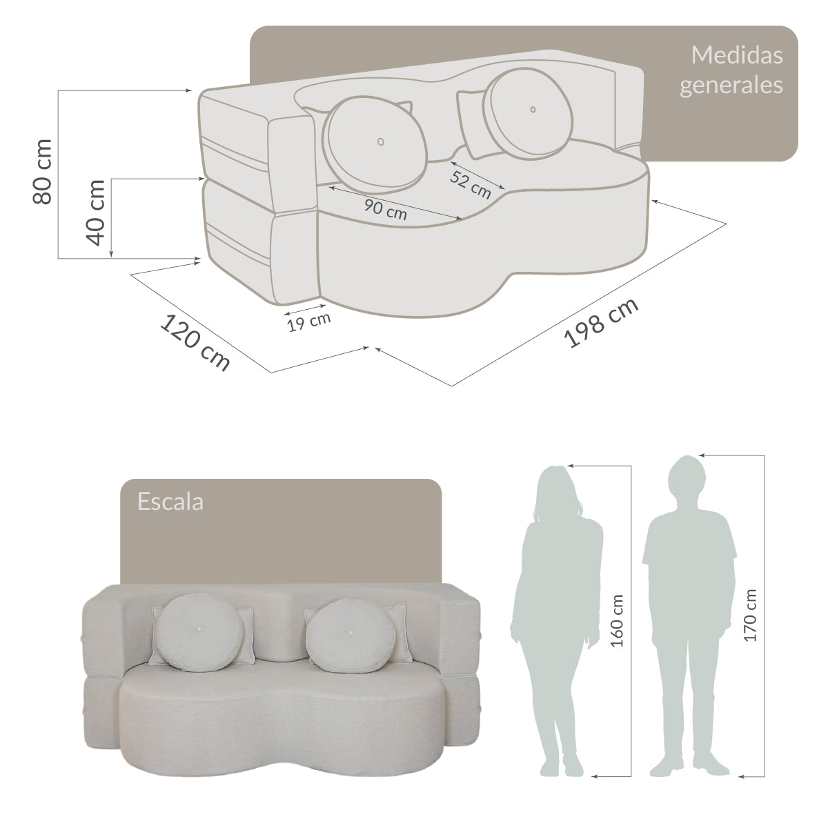 Sofá KANSO Beige 2 plazas