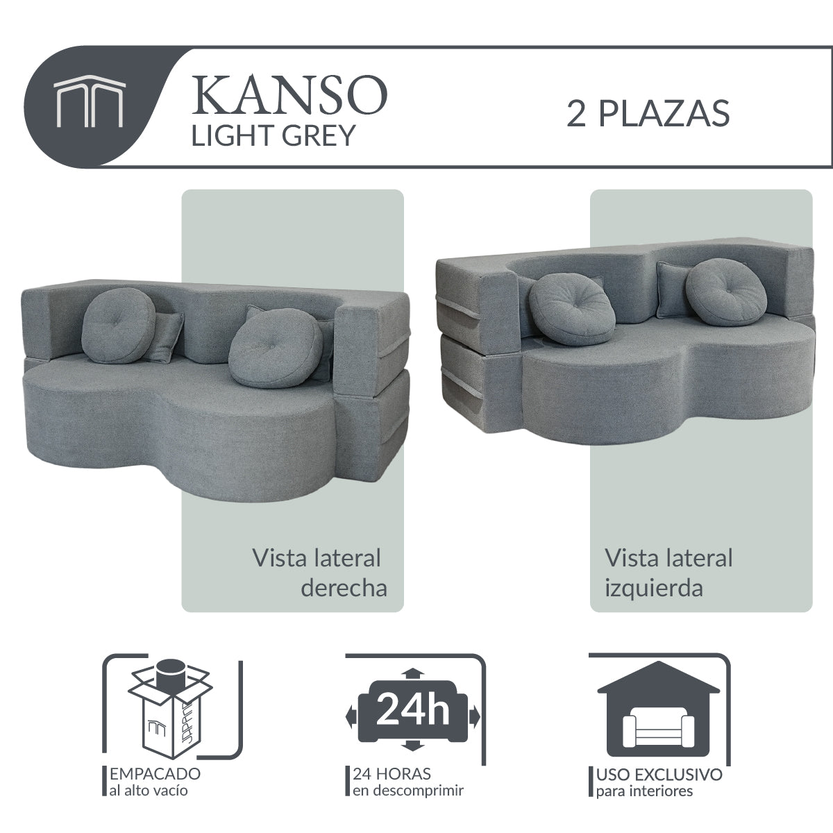Sofá KANSO Light Grey 2 plazas