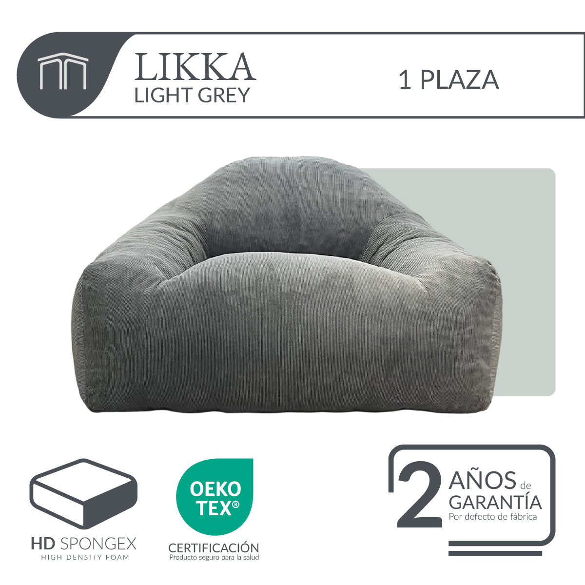 Sillón LIKKA Light Grey 1 plaza