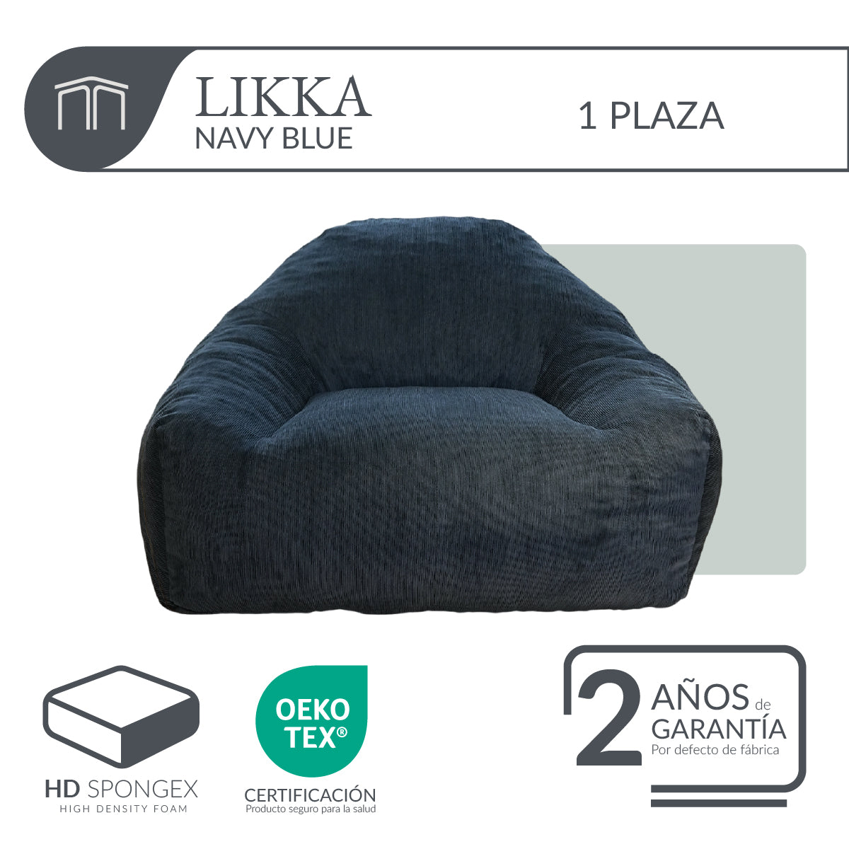 Sillón LIKKA Navy Blue 1 plaza