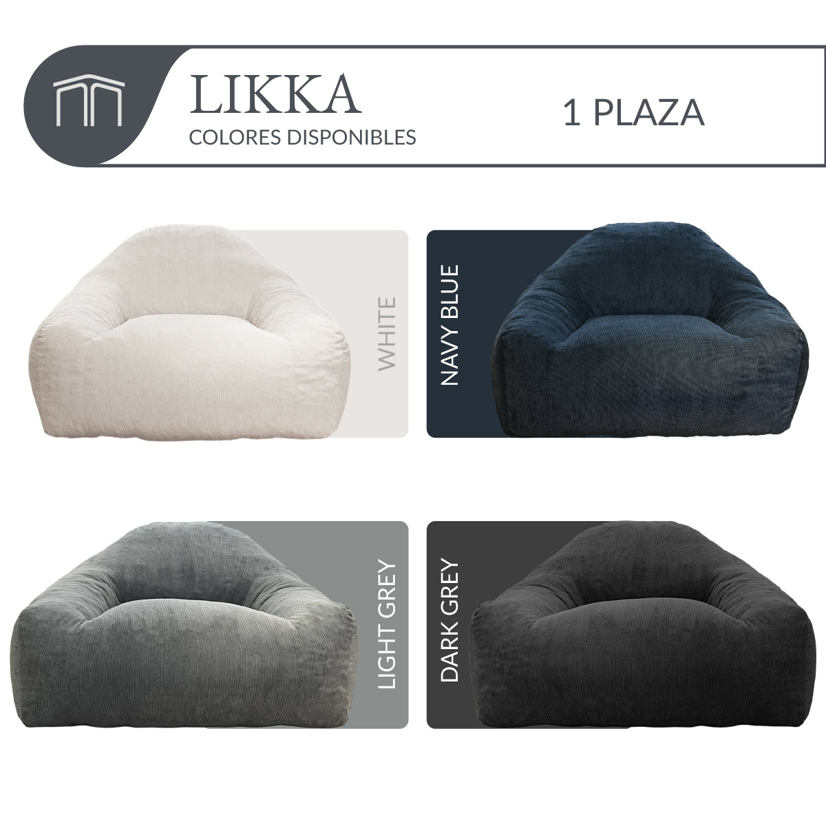 Sillón LIKKA Navy Blue 1 plaza