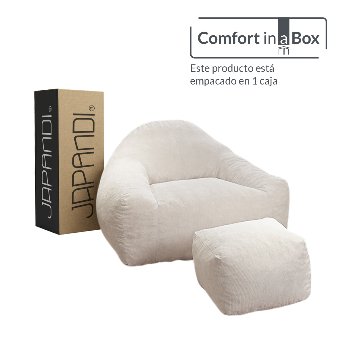Sillón LIKKA White Cream 1 plaza