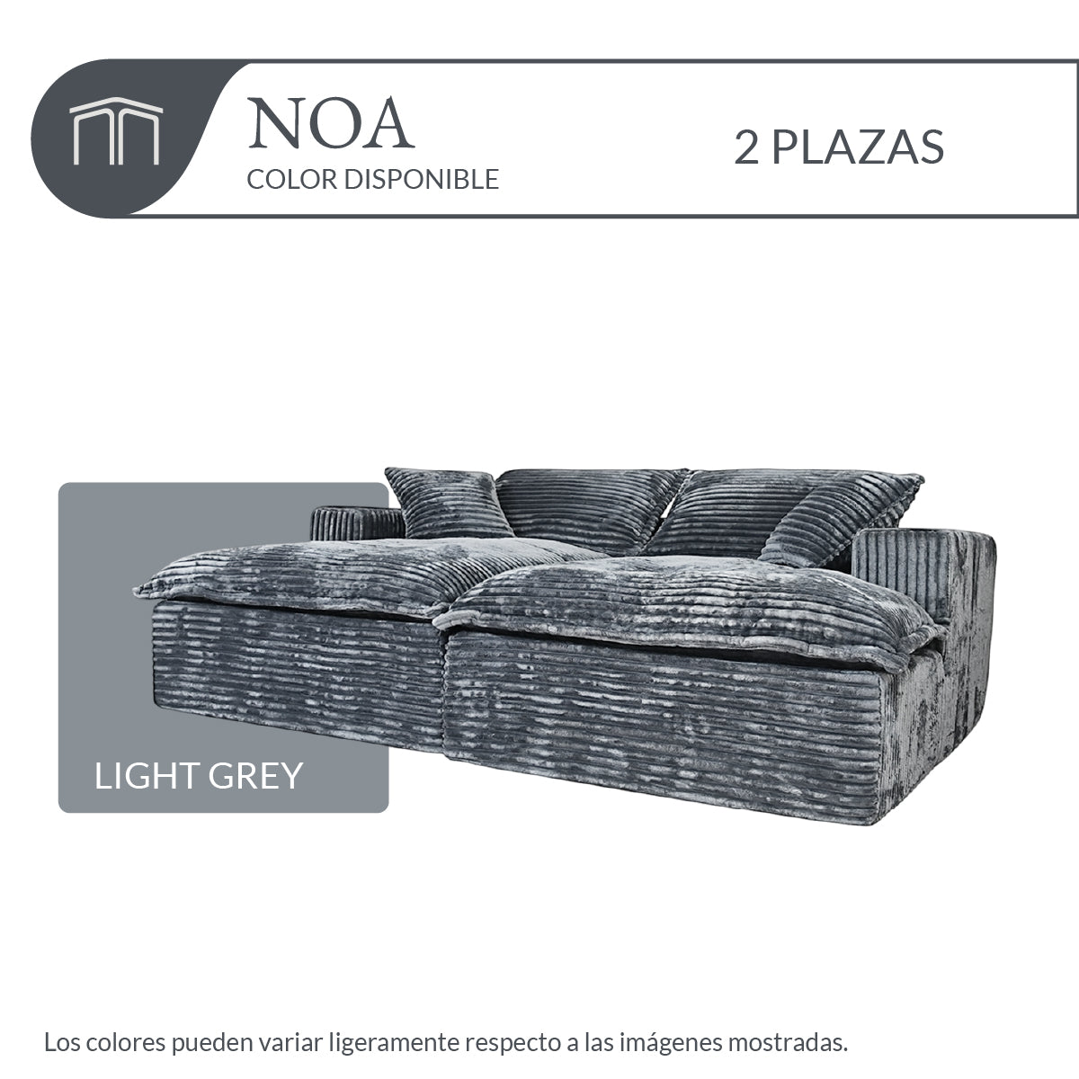 Sofá NOA Light Grey 2 plazas