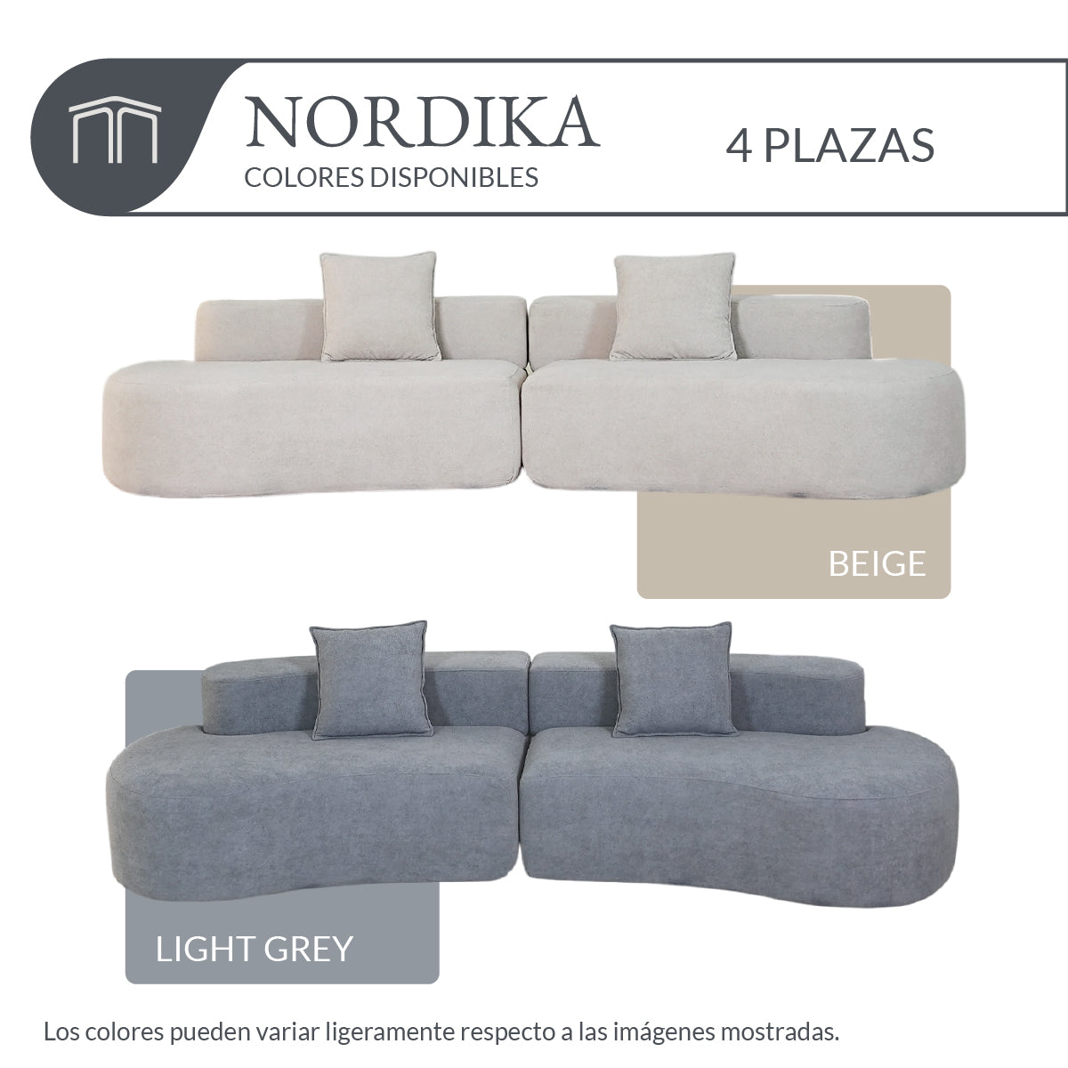 Sofá NORDIKA Beige 4 plazas