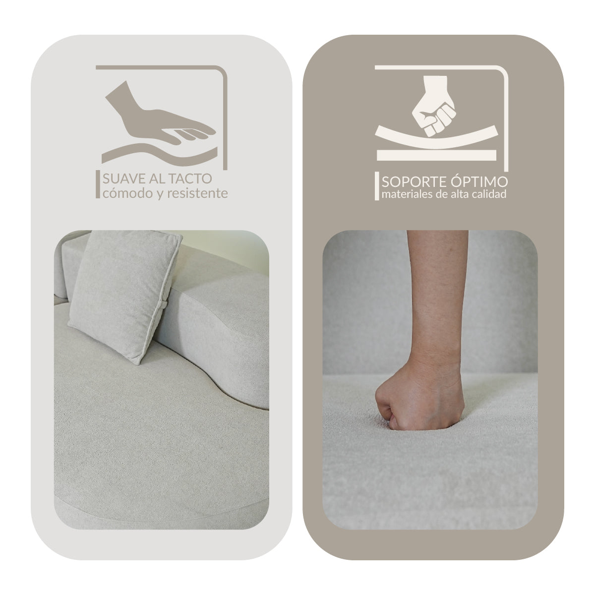 Sofá NORDIKA Beige 4 plazas