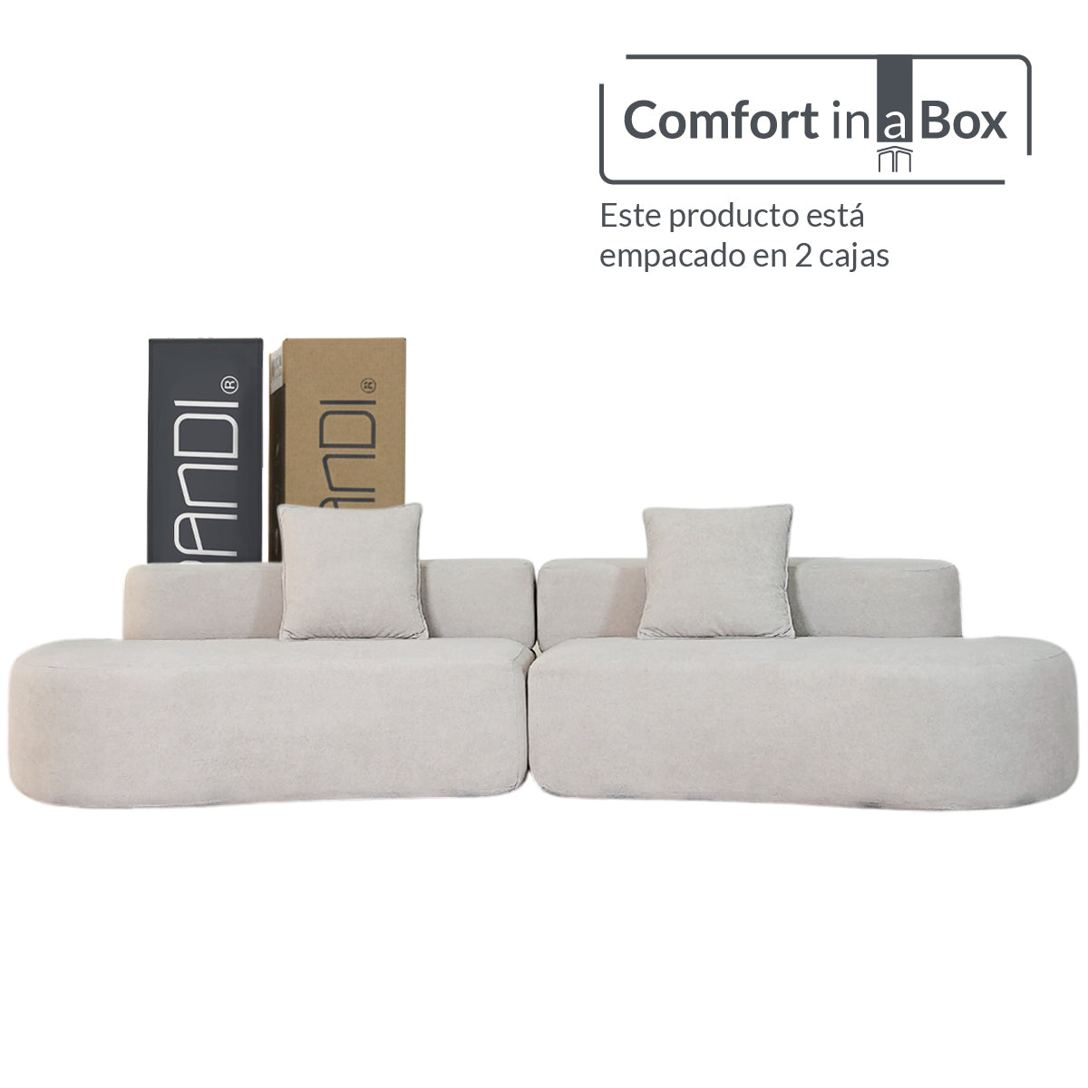 Sofá NORDIKA Beige 4 plazas