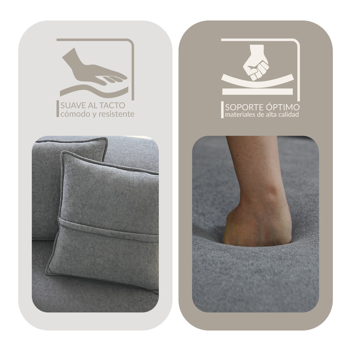 Sofá NORDIKA Light Grey 4 plazas