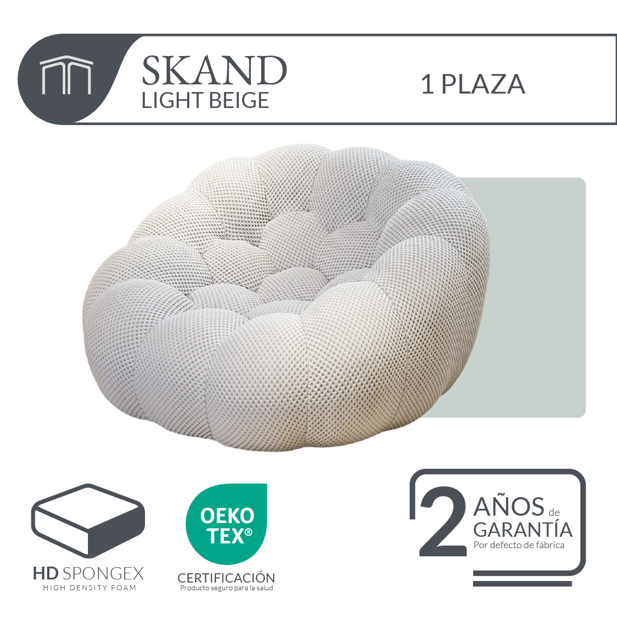 Sillón SKAND Light Beige 1 plaza