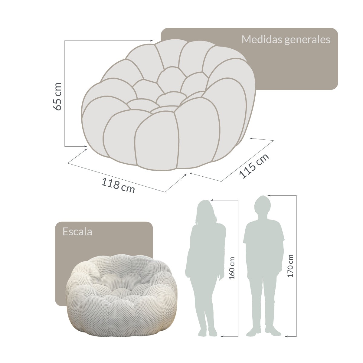 Sillón SKAND Light Beige 1 plaza
