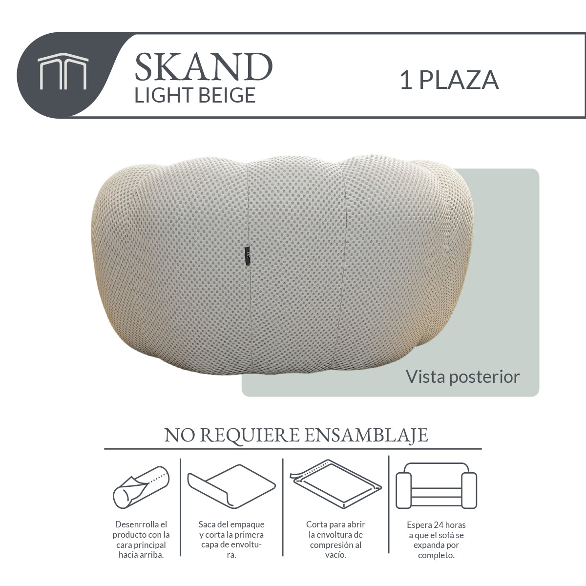 Sillón SKAND Light Beige 1 plaza