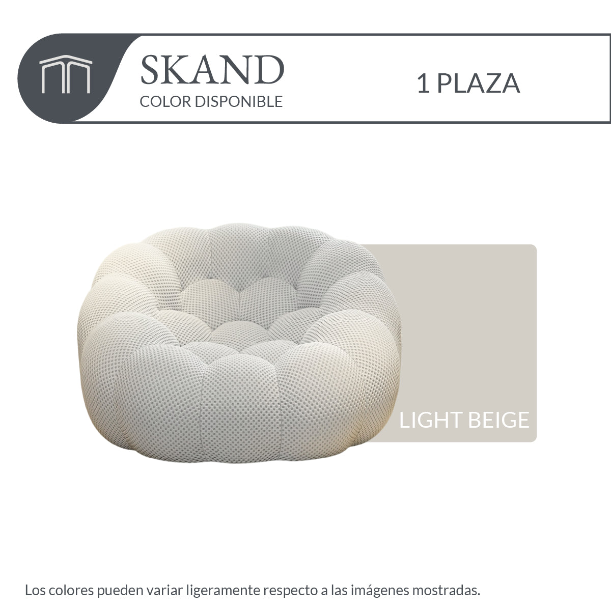 Sillón SKAND Light Beige 1 plaza