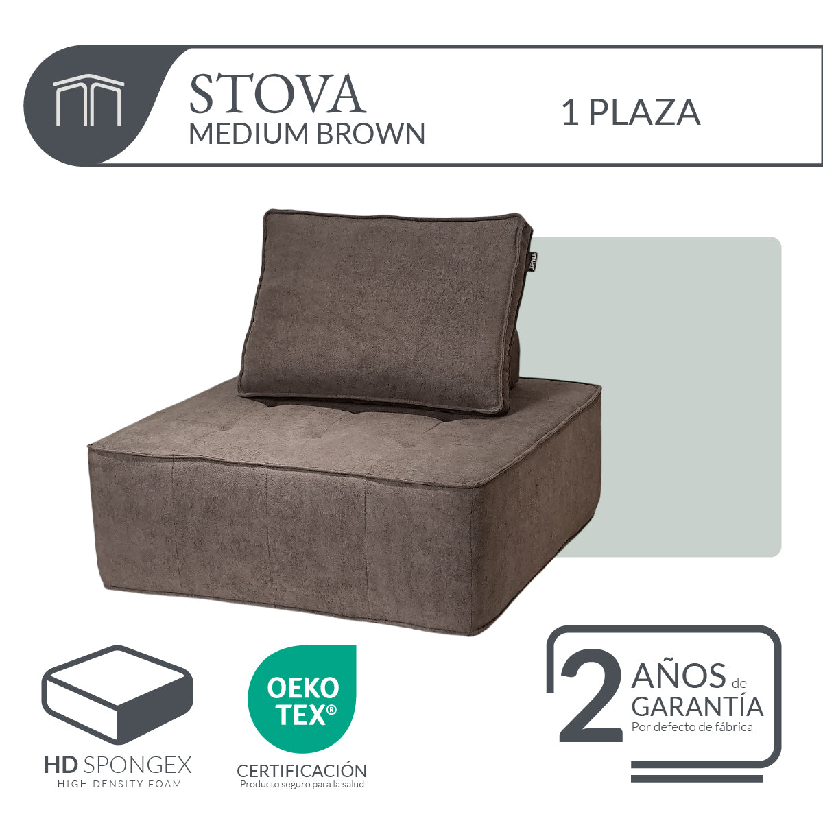 Sillón STOVA Medium Brown 1 plaza