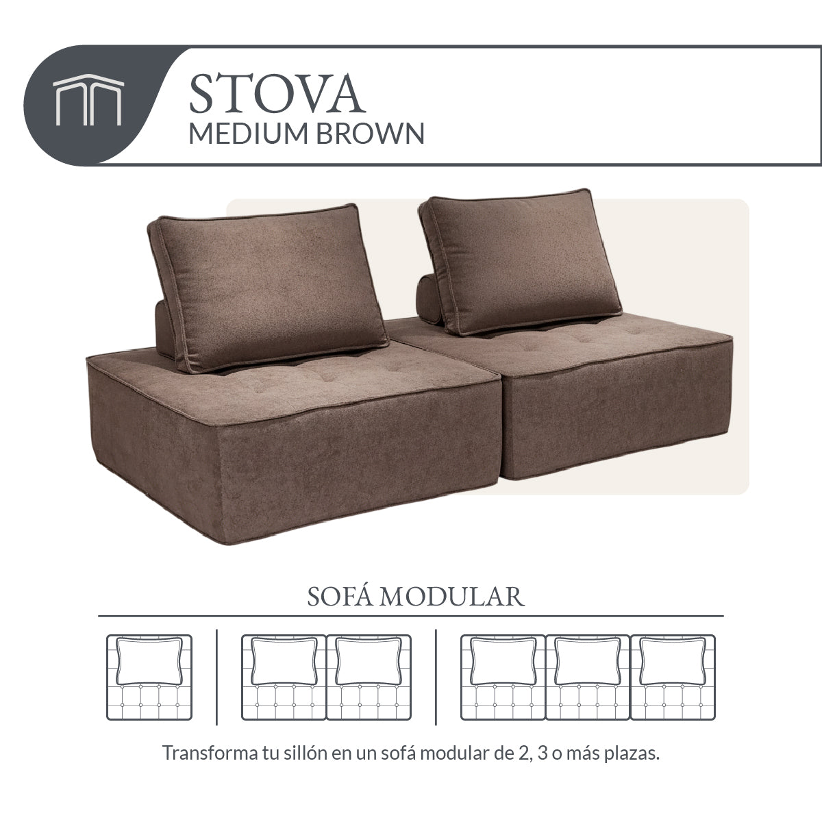 Sillón STOVA Medium Brown 1 plaza