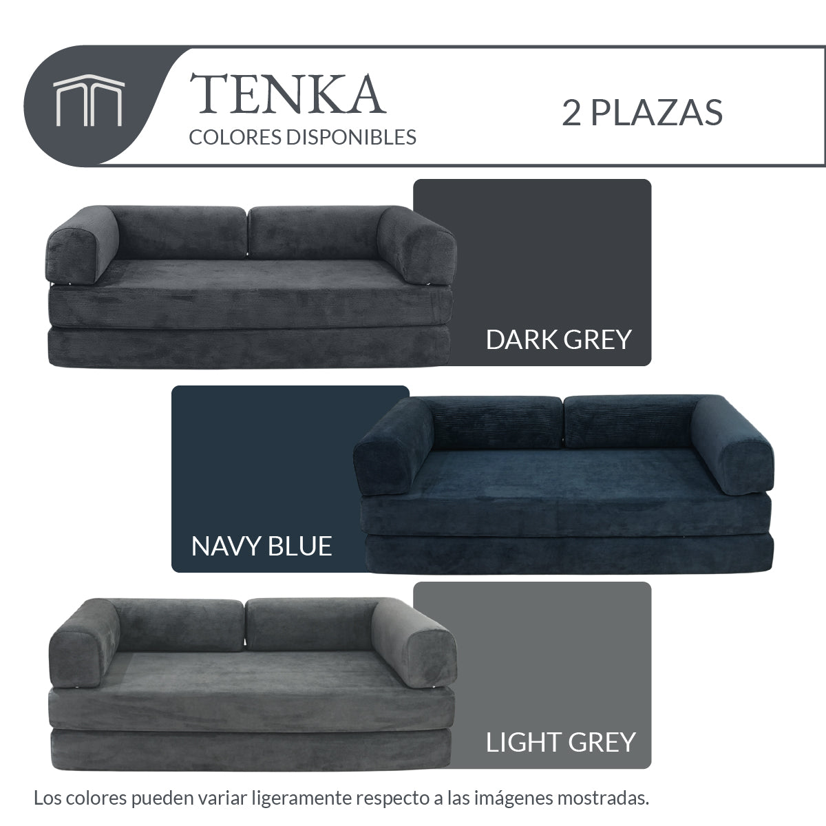 Sofá TENKA Dark Grey 2 plazas