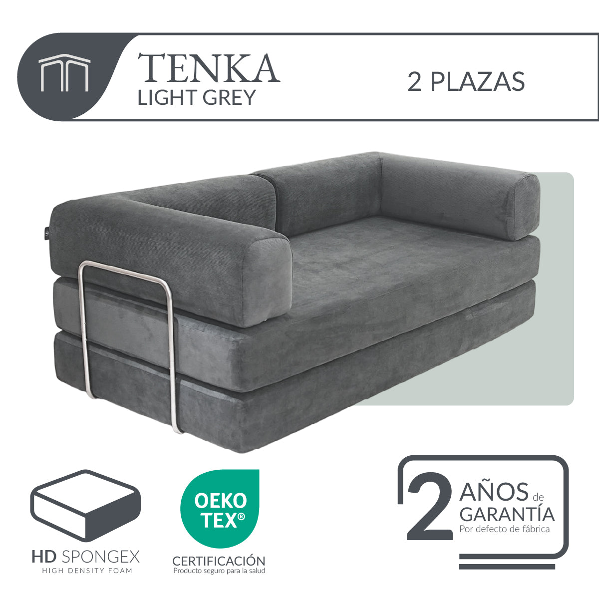 Sofá TENKA Light Grey 2 plazas