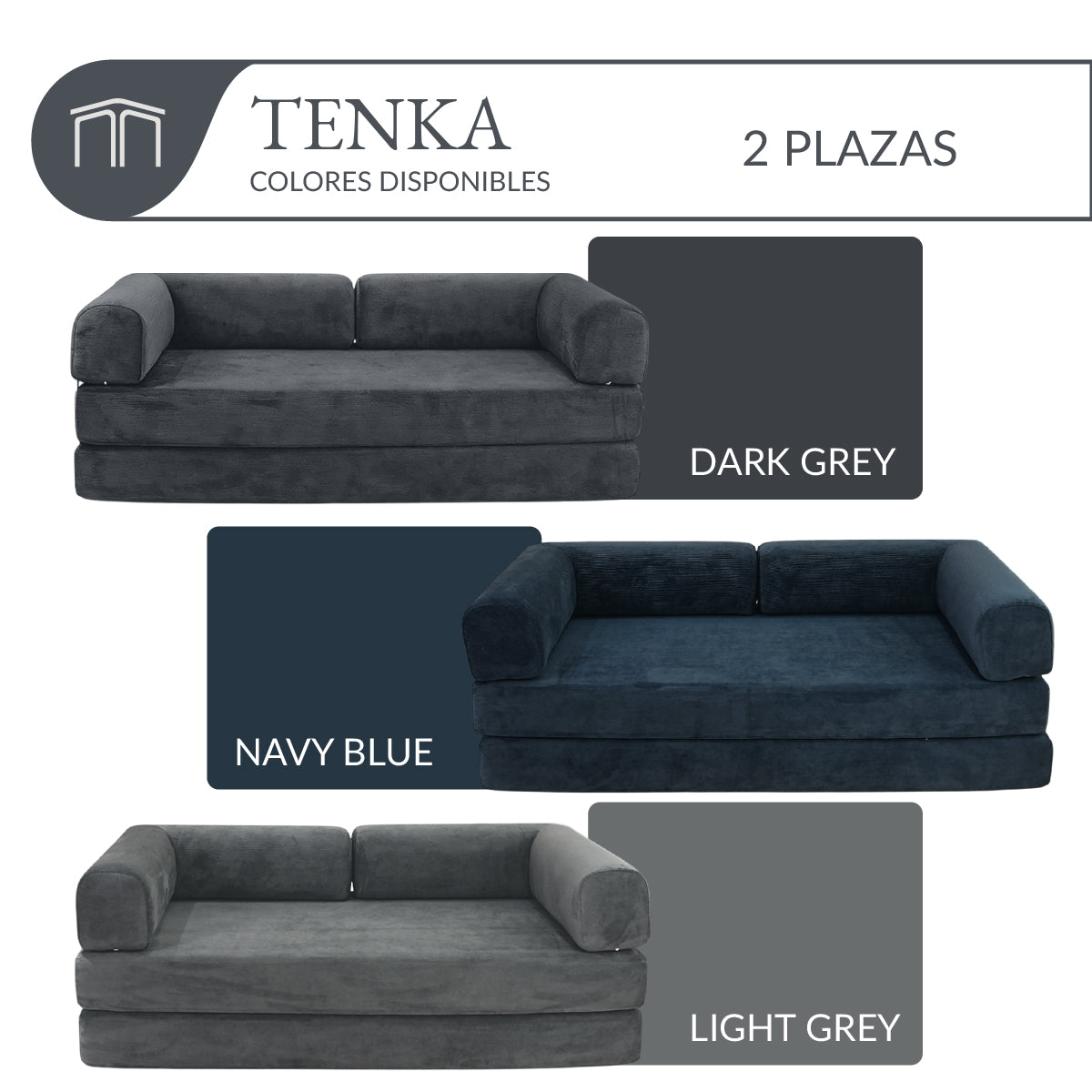 Sofá TENKA Light Grey 2 plazas