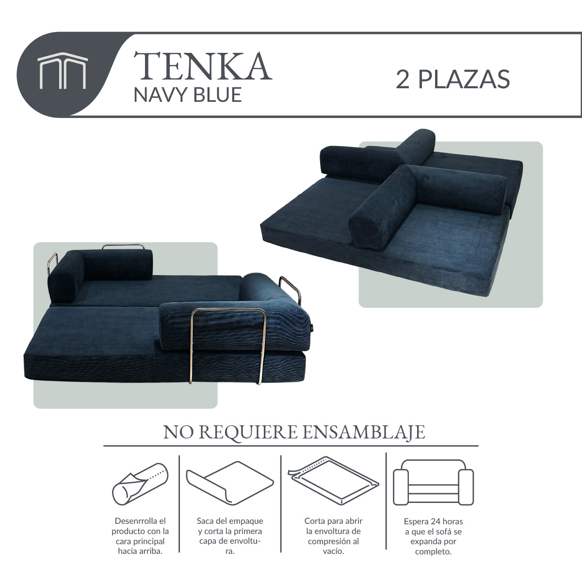 Sofá TENKA Navy Blue 2 plazas