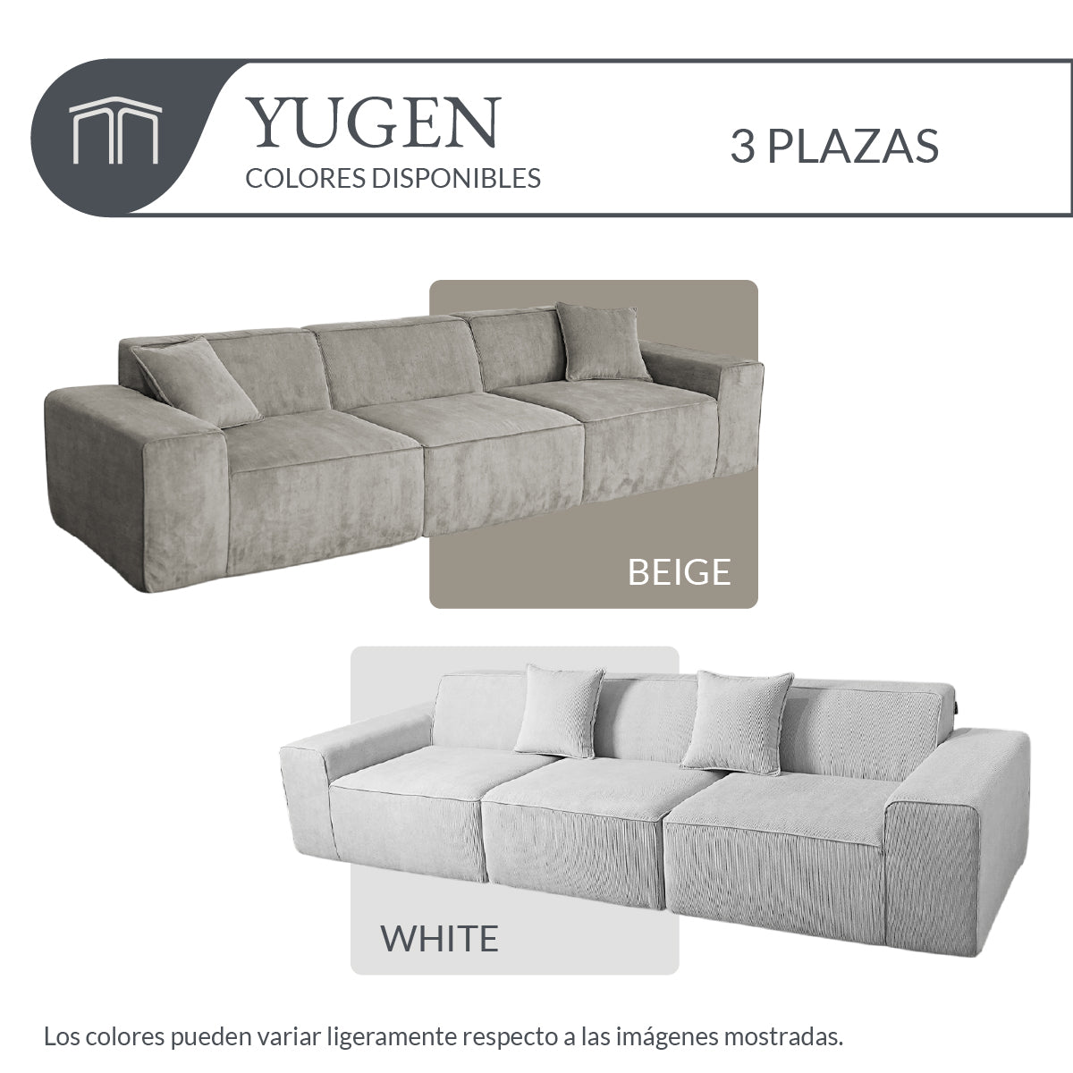 Sofá YUGEN White 3 plazas
