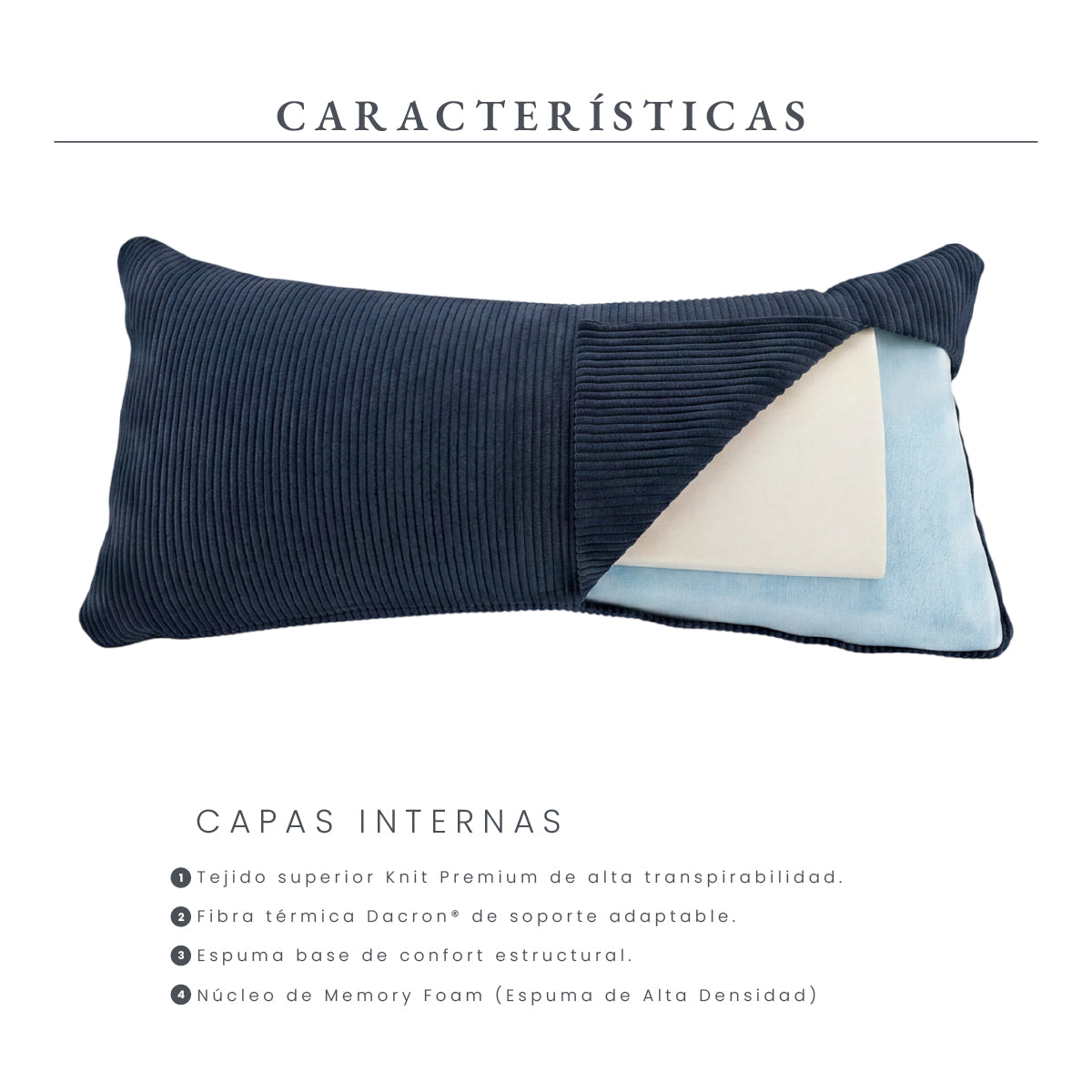 Set de 2 Cojines Azul Memory Foam JCP-30B