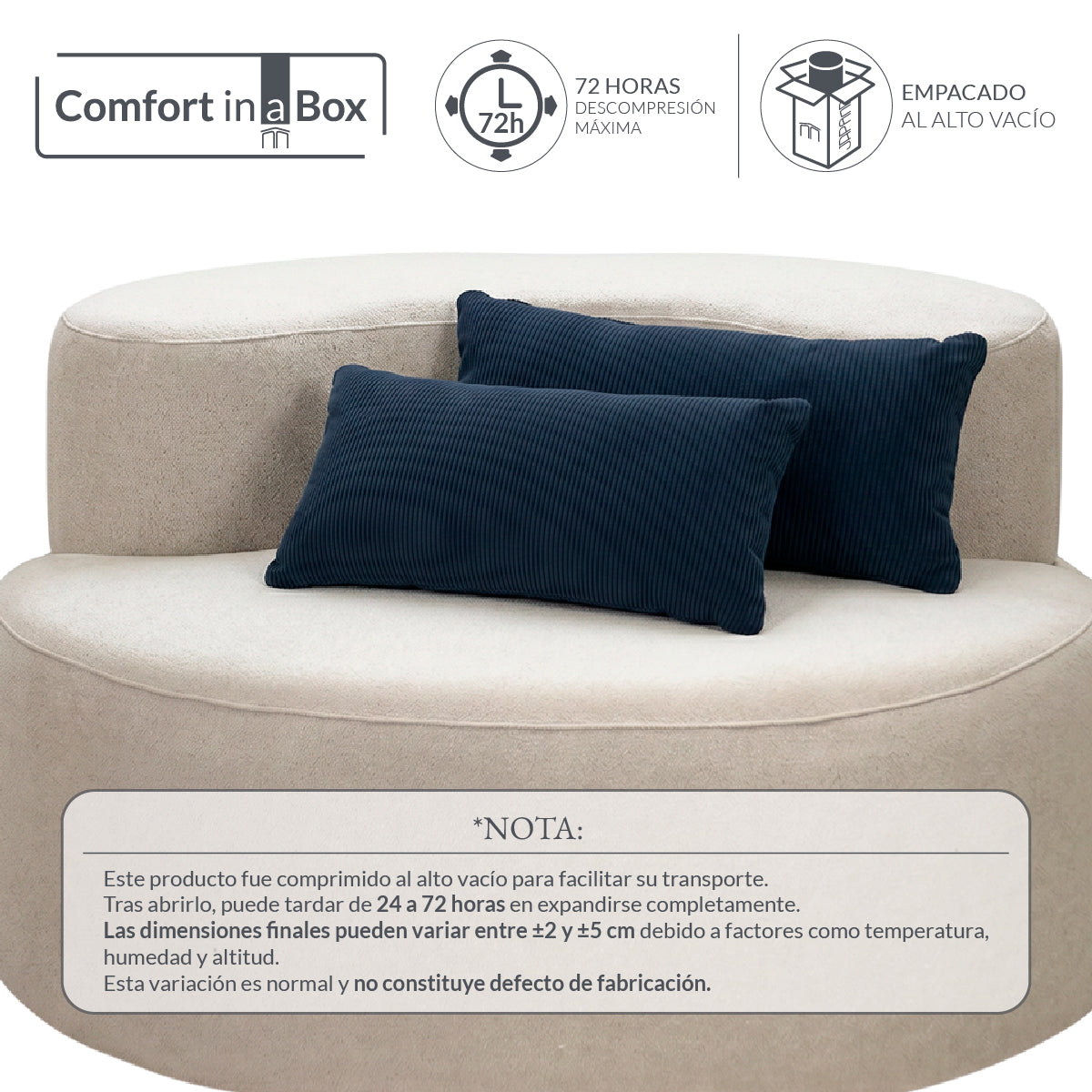 Set de 2 Cojines Azul Memory Foam JCP-30B