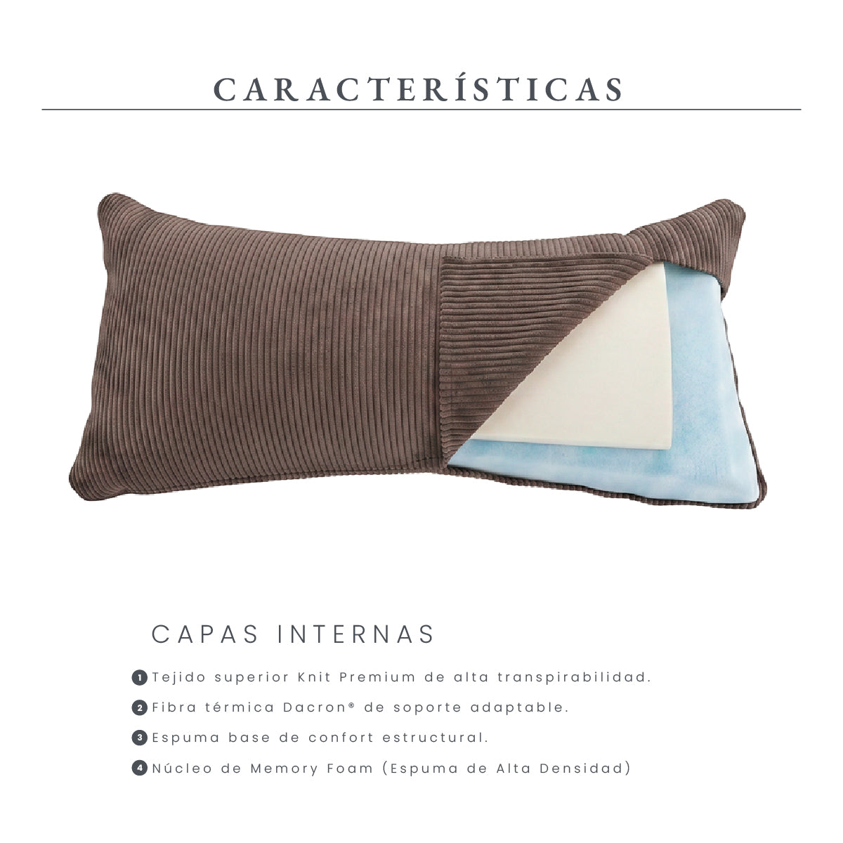 Set de 2 Cojines Café Oscuro Memory Foam JCP-30DB