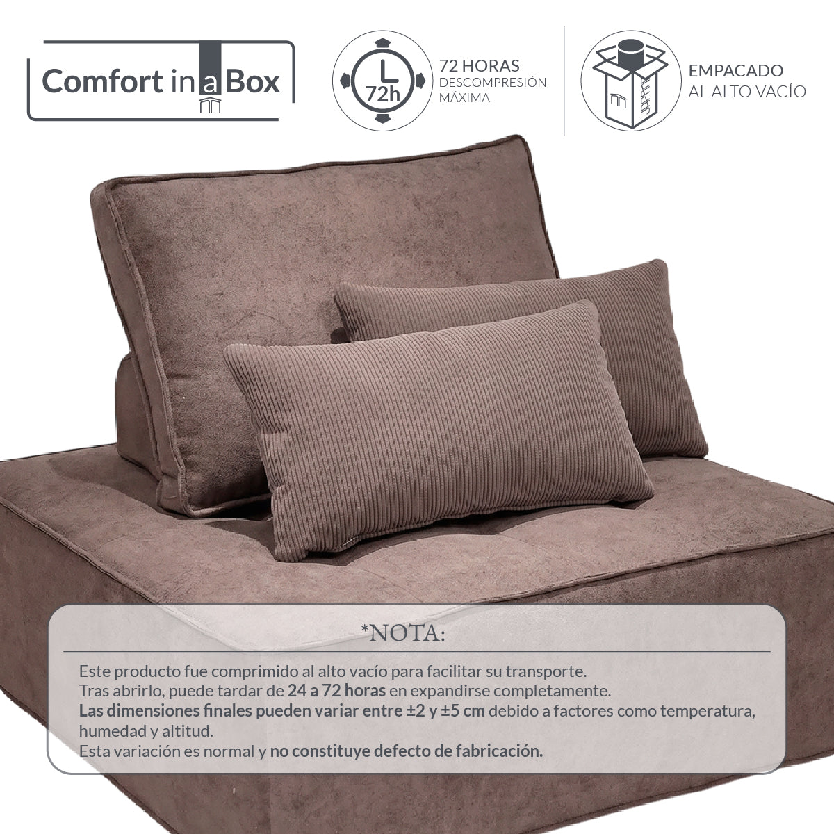 Set de 2 Cojines Café Oscuro Memory Foam JCP-30DB