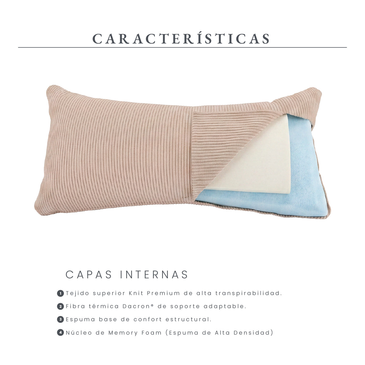 Set de 2 Cojines Café Claro Memory Foam JCP-30LB