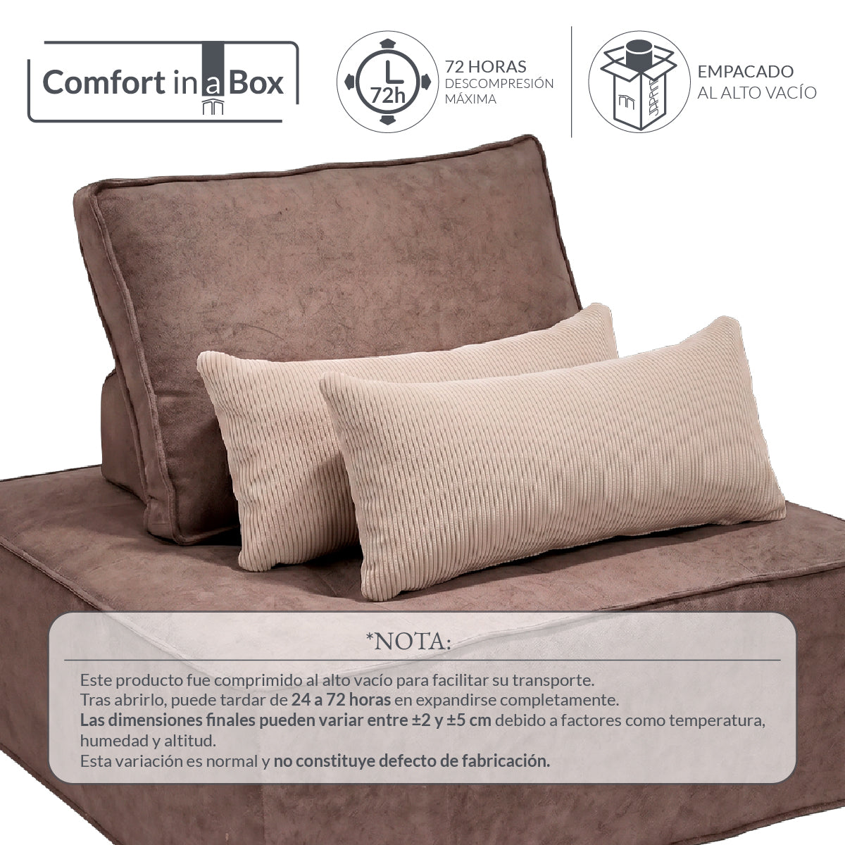 Set de 2 Cojines Café Claro Memory Foam JCP-30LB