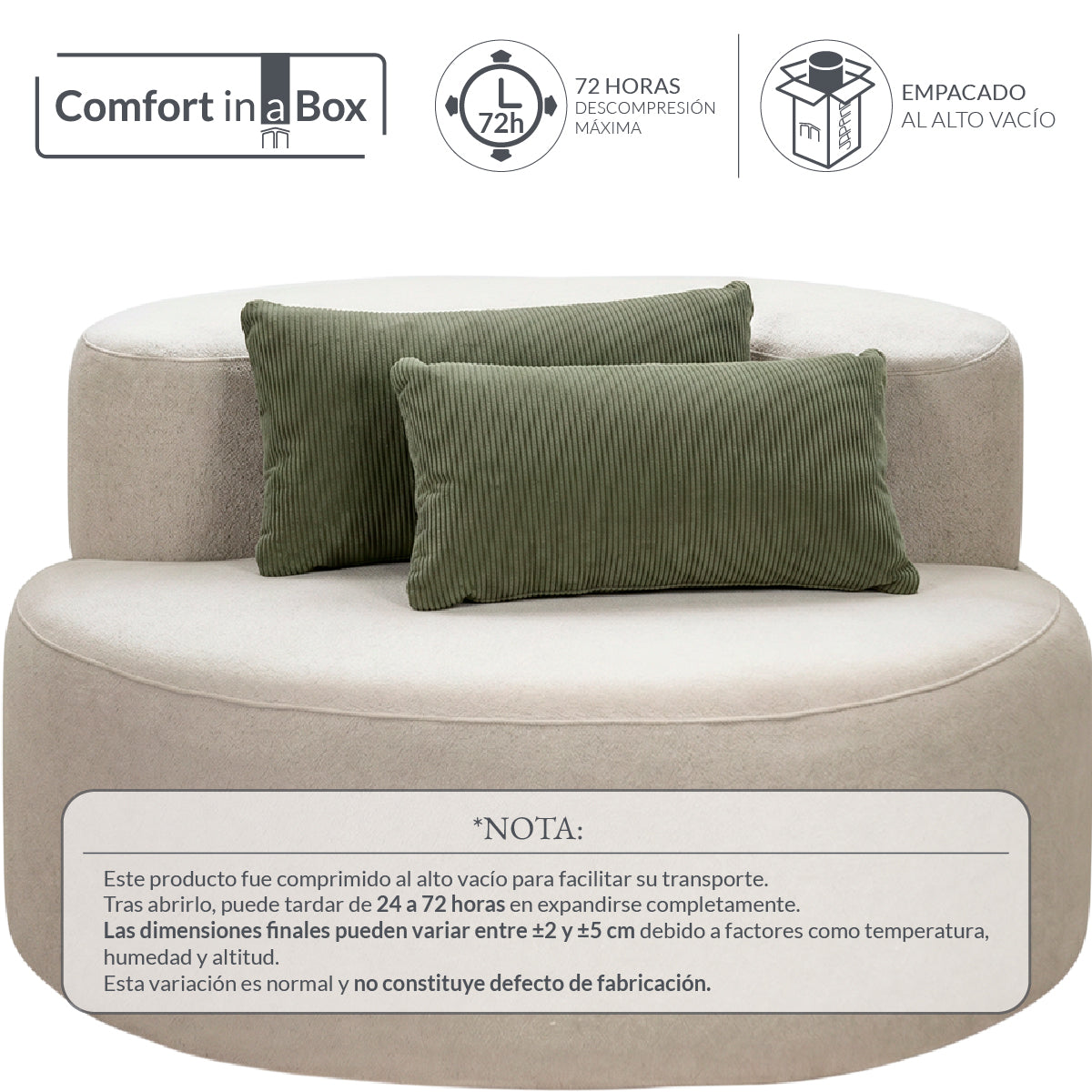 Set de 2 Cojines Verde Claro Memory Foam JCP-30LG