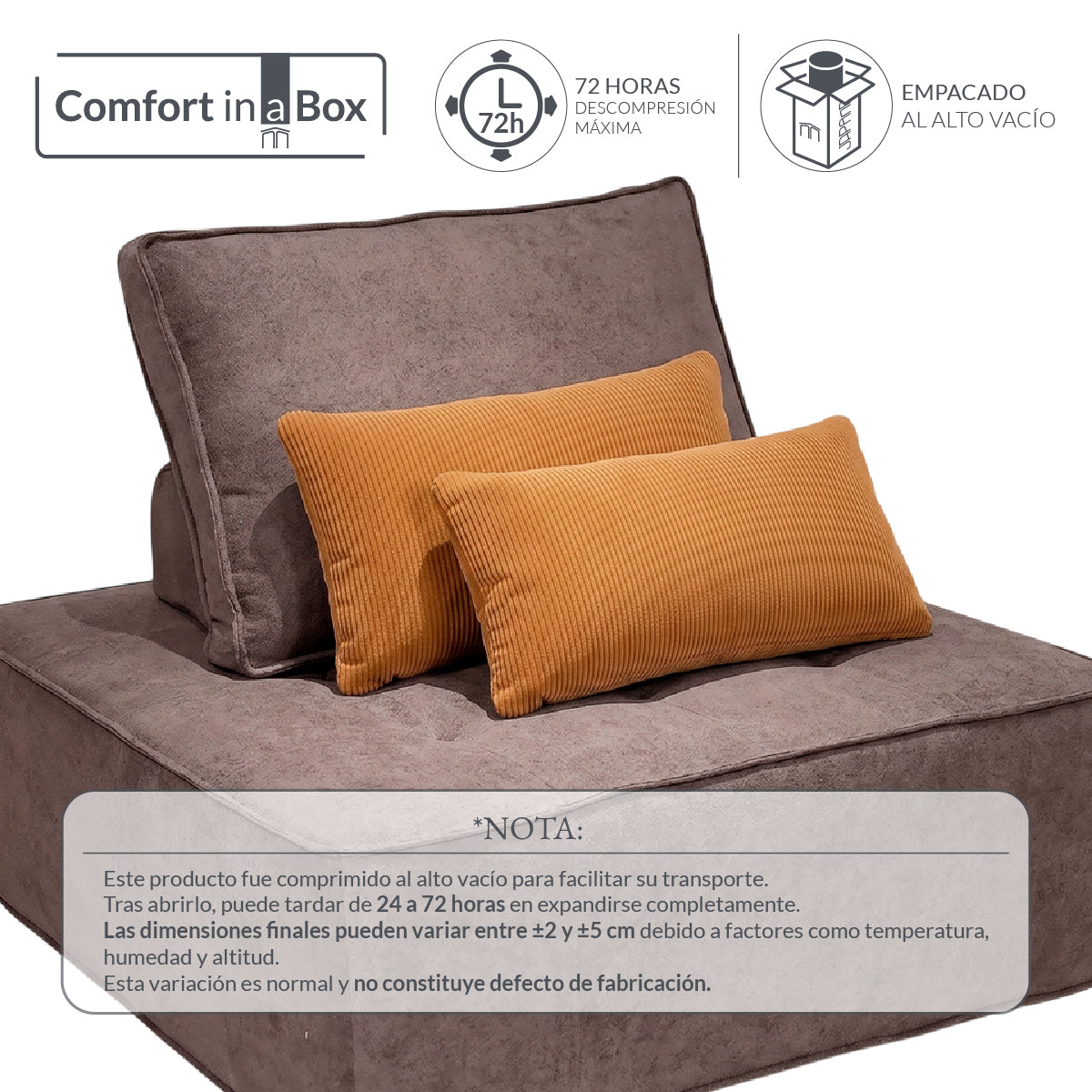 Set de 2 Cojines Anaranjado Memory Foam JCP-30O