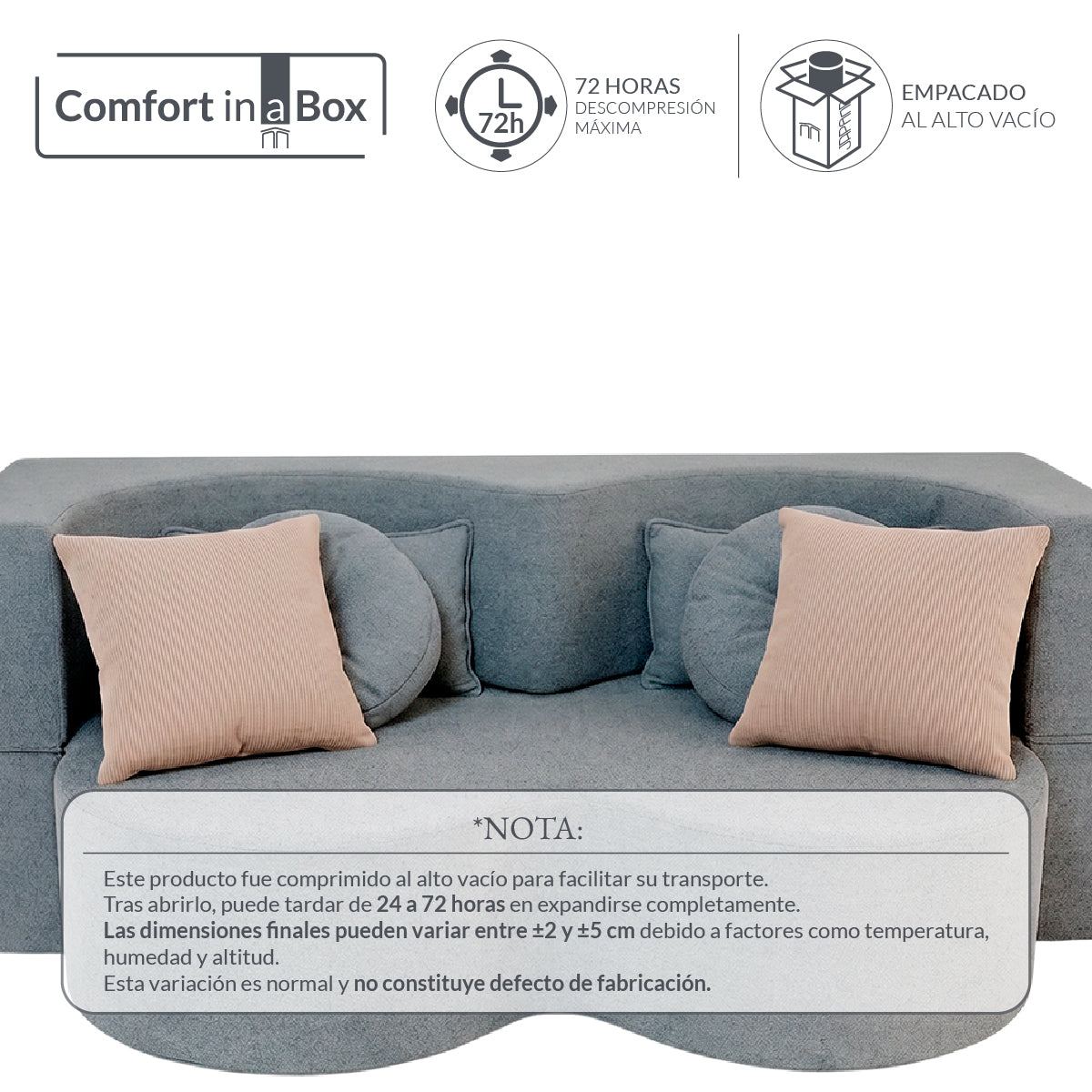Set de 2 Cojines Anaranjado Memory Foam JCP-45LB
