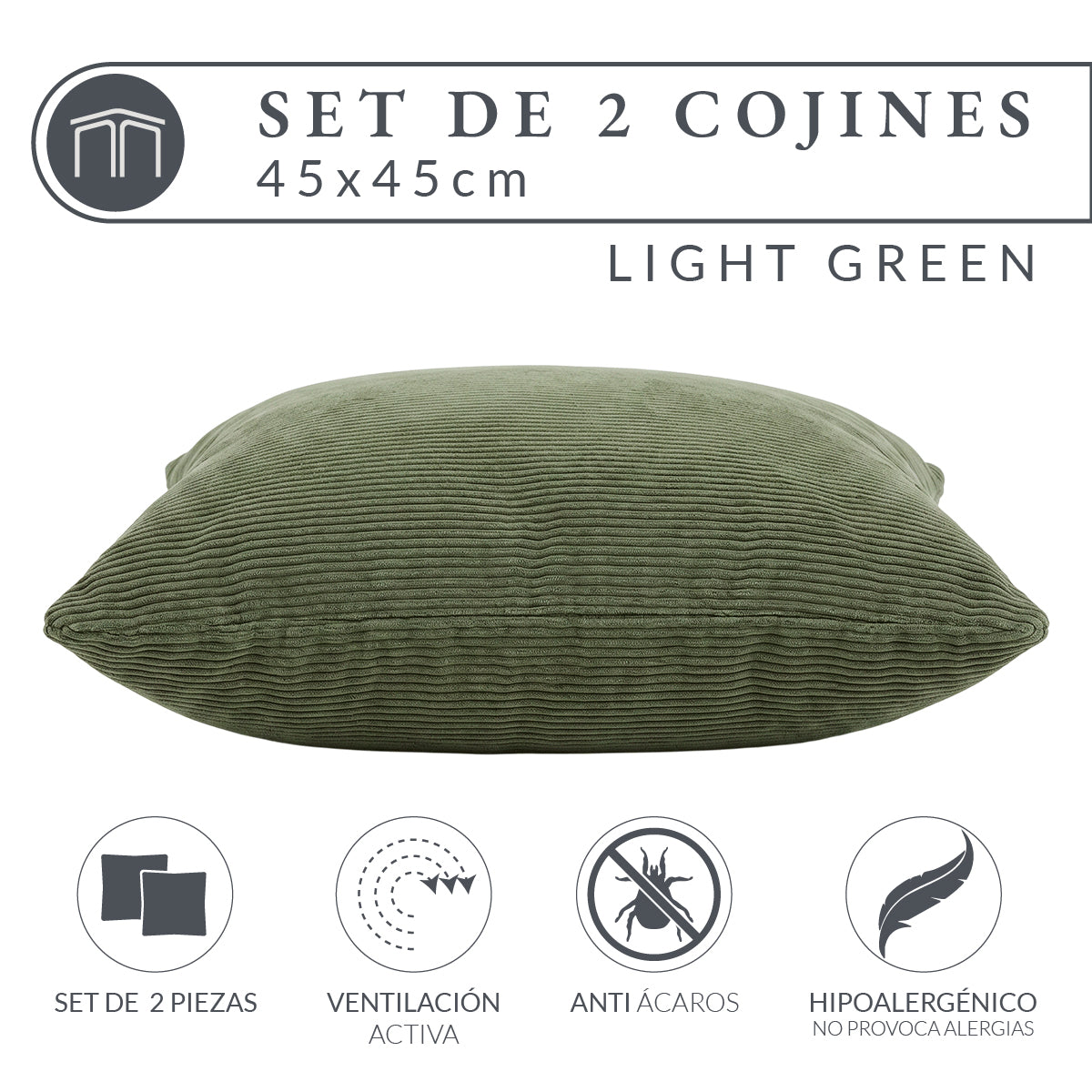 Set de 2 Cojines Anaranjado Memory Foam JCP-45LG
