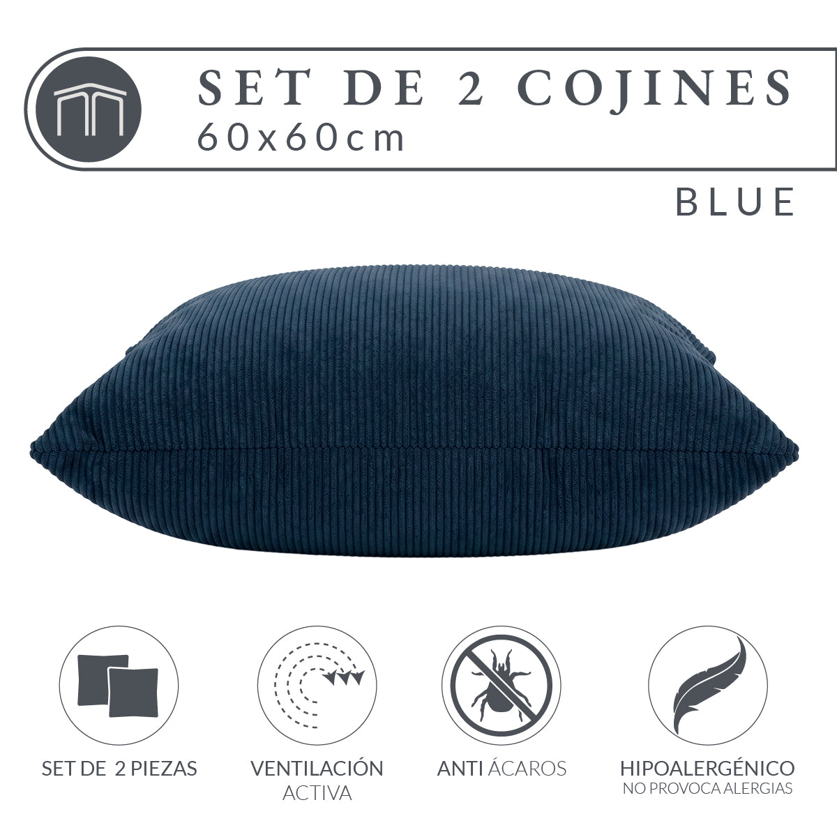 Set de 2 Cojines Anaranjado Memory Foam JCP-60B