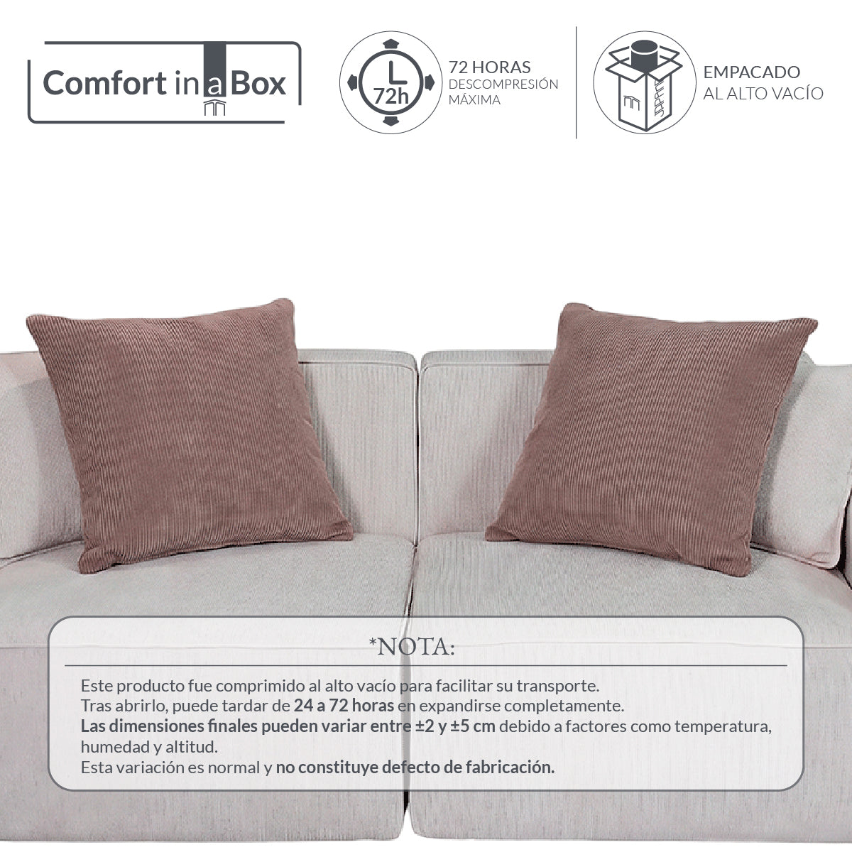 Set de 2 Cojines Anaranjado Memory Foam JCP-60DB