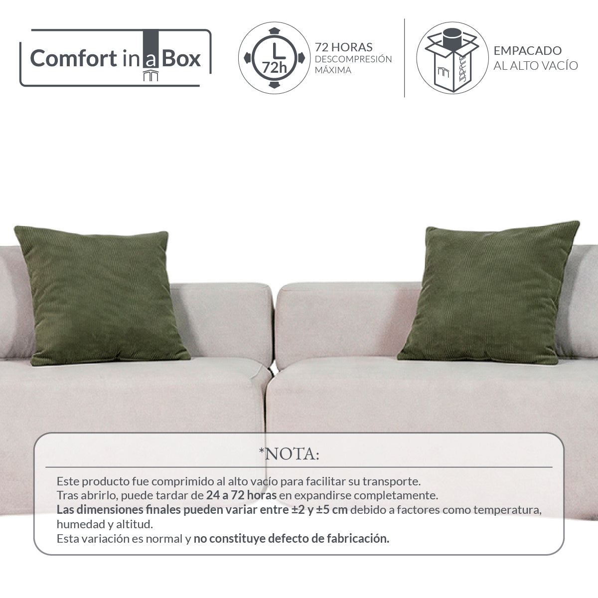 Set de 2 Cojines Anaranjado Memory Foam JCP-60LG