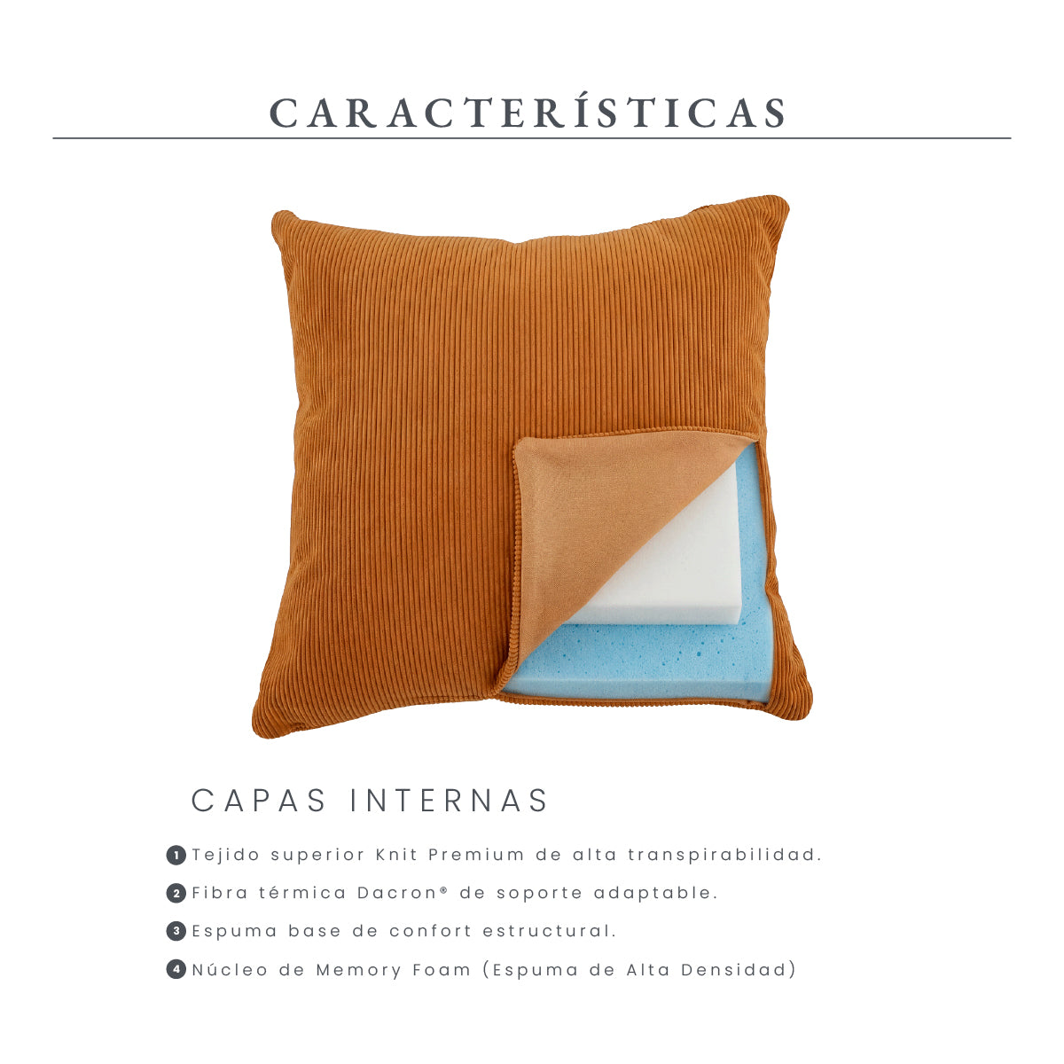 Set de 2 Cojines Anaranjado Memory Foam JCP-60O
