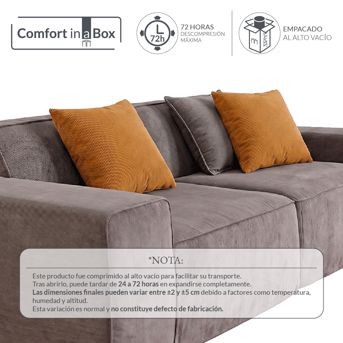 Set de 2 Cojines Anaranjado Memory Foam JCP-60O